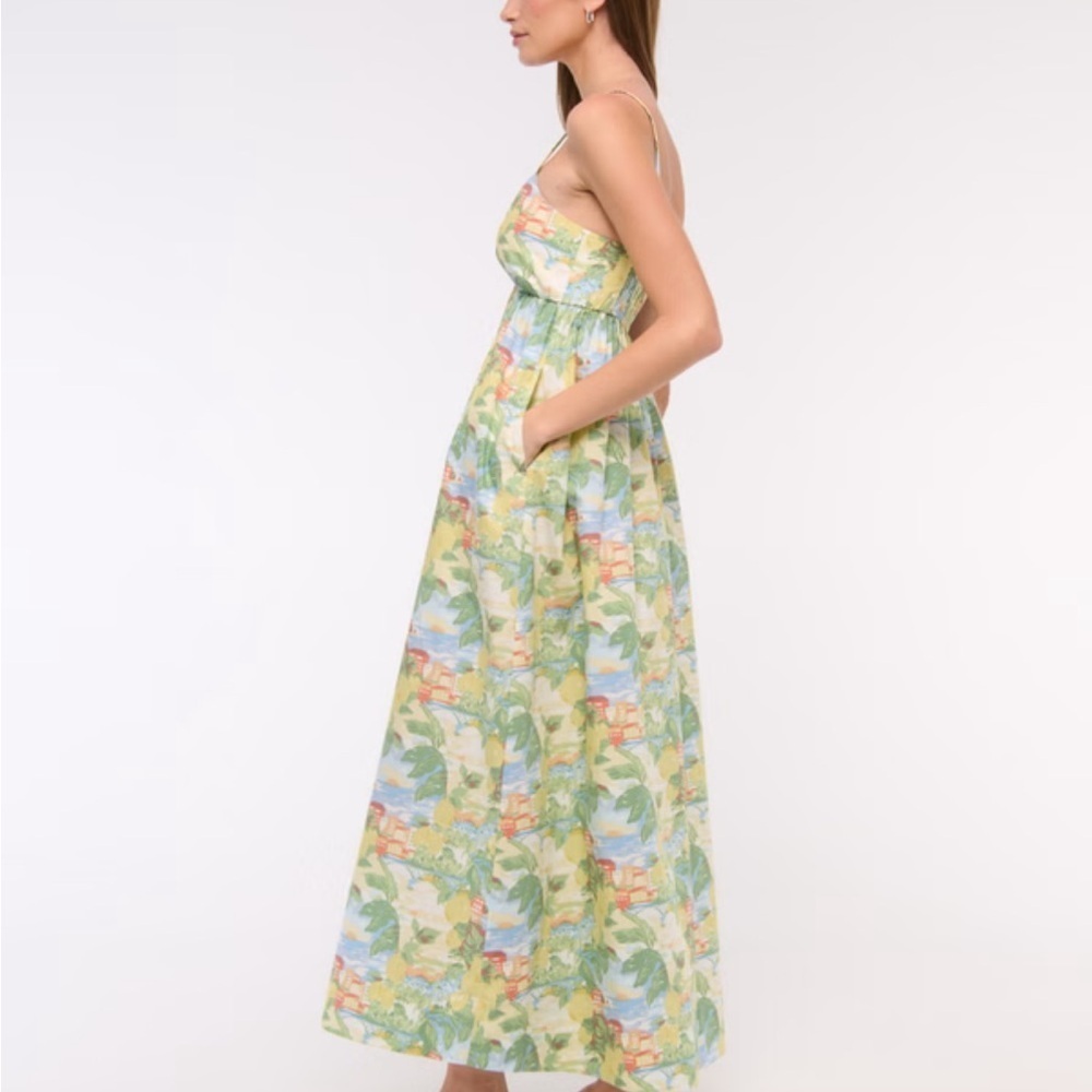 Abercrombie Sweetheart Babydoll Maxi Dress Medium Petite - Picture 3 of 15